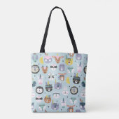 Cute Tribal Face Pattern Tote Bag (Achterkant)