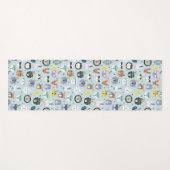 Cute Tribal Face Pattern Yogamat (Voorkant (horizontaal))