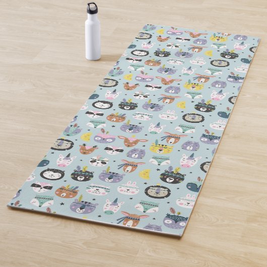 Cute Tribal Face Pattern Yogamat (In situ)