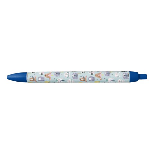 Cute Tribal Face Pattern Zwarte Inkt Pen (Voorkant)