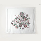 Cute tribal florale olifantenafbeelding wandkleed (Voorkant (horizontaal))