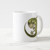 Cute Tribal Green Gecko Grote Koffiekop (Voorkant rechts)