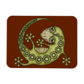 Cute Tribal Green Gecko Magneet (Horizontaal)