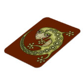 Cute Tribal Green Gecko Magneet (Linkerzijde)