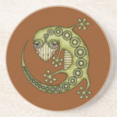 Cute Tribal Green Gecko Zandsteen Onderzetter (Voorkant)