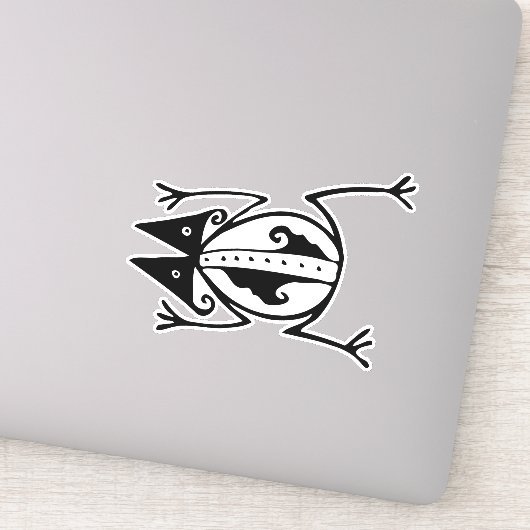 Cute tribal kikkervis sticker (Detail)
