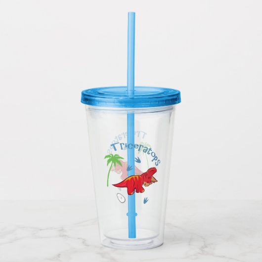 Cute Triceratops Acryl Drinkbeker (Voorkant)