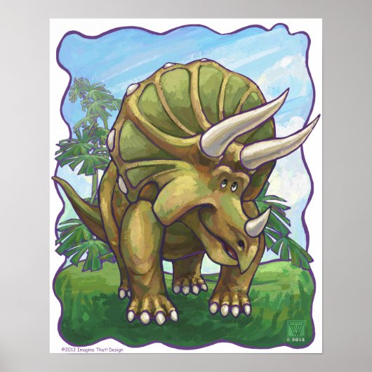 Cute Triceratops Art Gifts & Accessoires Poster (Voorkant)