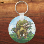 Cute Triceratops Art Sleutelhanger (Voorkant)