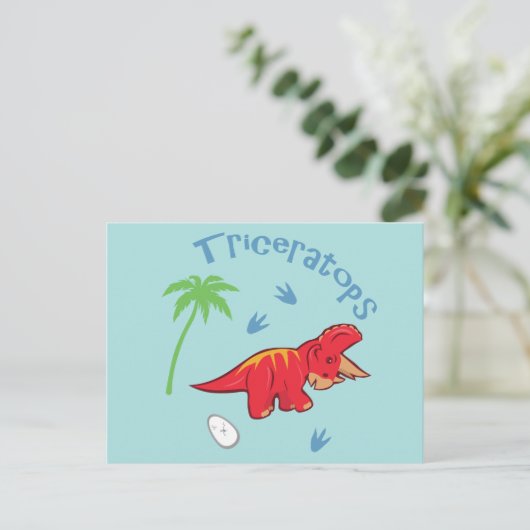 Cute Triceratops Briefkaart (Staand voorkant)