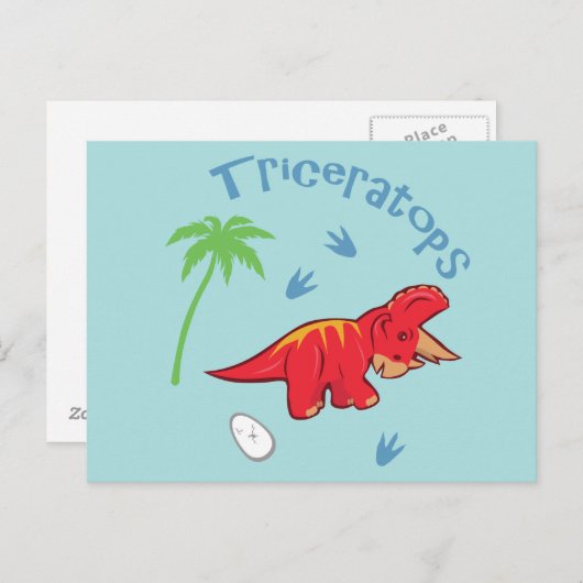 Cute Triceratops Briefkaart (Voorkant / Achterkant)