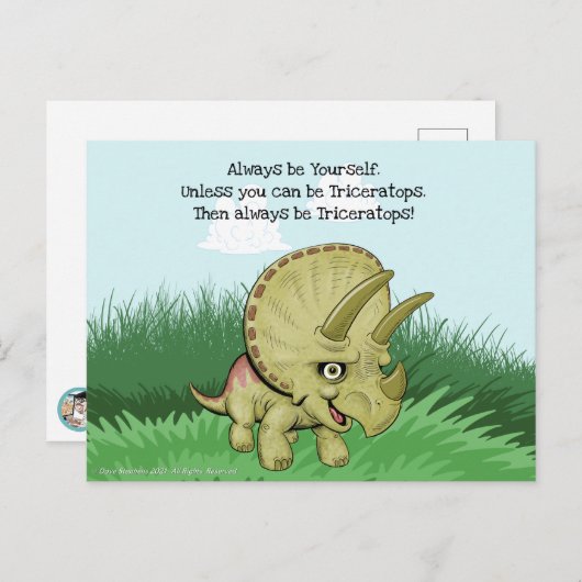 Cute Triceratops Briefkaart (Voorkant / Achterkant)