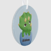 Cute Triceratops Dino Ei Baby Ornament (voorkant)