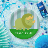 Cute Triceratops Dinosaur Birthday Party Papieren Bordje (Feest)