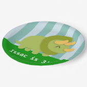 Cute Triceratops Dinosaur Birthday Party Papieren Bordje (Gekanteld)
