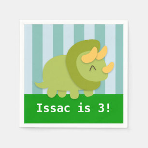 Cute Triceratops Dinosaur Birthday Party Servetten