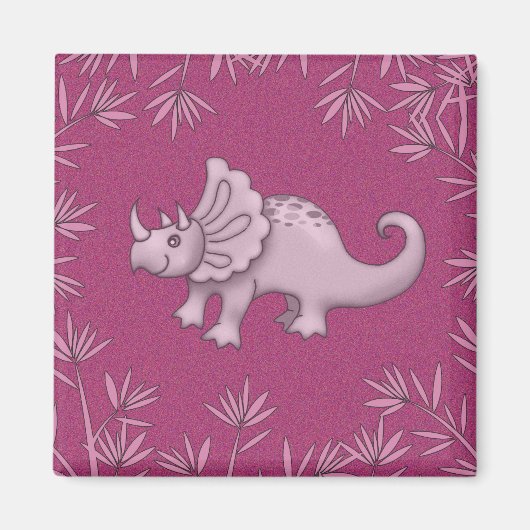 Cute Triceratops Dinosaur Magnet (Voorkant)