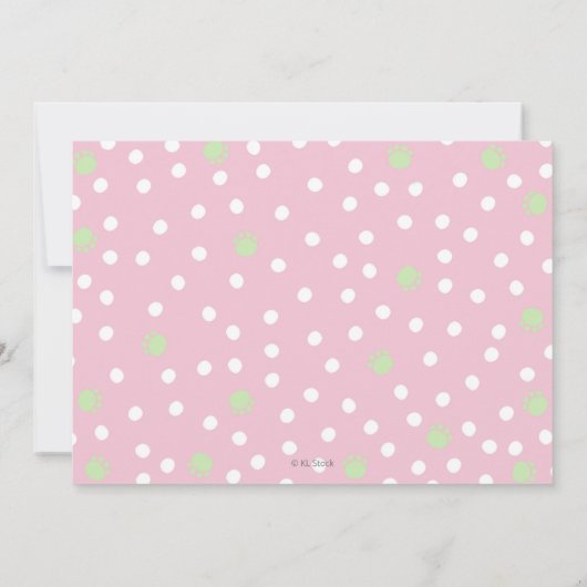 Cute Triceratops Dinosaur Tracks Girl Baby shower Kaart (Achterkant)