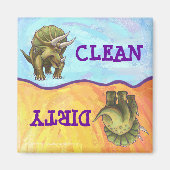 Cute Triceratops Dirty Clean Diswasher Magnet (Voorkant)