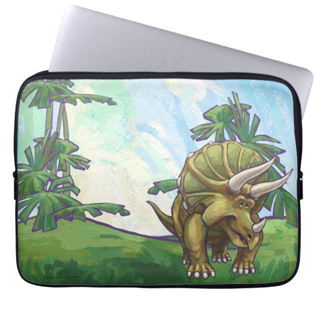 Cute Triceratops Electronic Accessoires Laptop Sleeve (Voorkant)