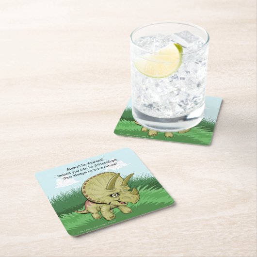 Cute Triceratops Kartonnen Onderzetters (Insitu)