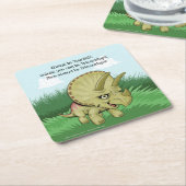 Cute Triceratops Kartonnen Onderzetters (Schuin)