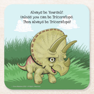 Cute Triceratops Kartonnen Onderzetters