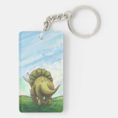 Cute Triceratops Personalized Sleutelhanger (achterkant)