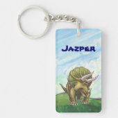 Cute Triceratops Personalized Sleutelhanger (Voorkant)