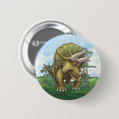 Cute Triceratops Ronde Button 5,7 Cm (Voorkant /achterkant)