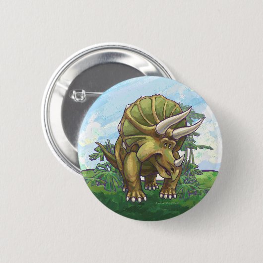 Cute Triceratops Ronde Button 5,7 Cm (Voorkant /achterkant)