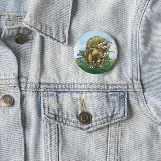Cute Triceratops Ronde Button 5,7 Cm (In situ)