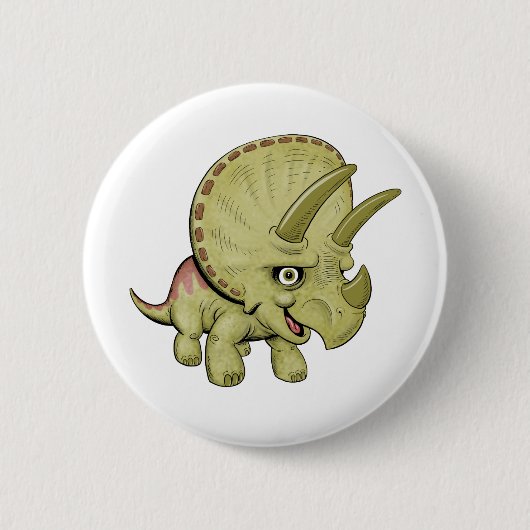 Cute Triceratops Ronde Button 5,7 Cm (Voorkant)