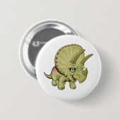 Cute Triceratops Ronde Button 5,7 Cm (Voorkant /achterkant)
