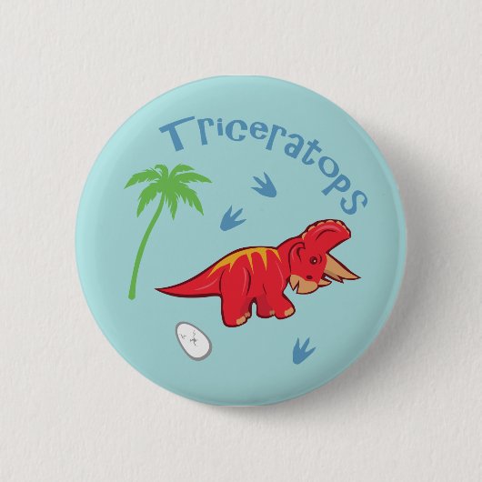 Cute Triceratops Ronde Button 5,7 Cm (Voorkant)