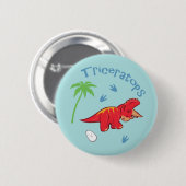 Cute Triceratops Ronde Button 5,7 Cm (Voorkant /achterkant)