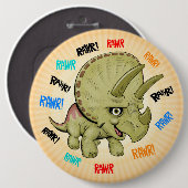 Cute Triceratops Ronde Button 6,0 Cm (Voorkant /achterkant)