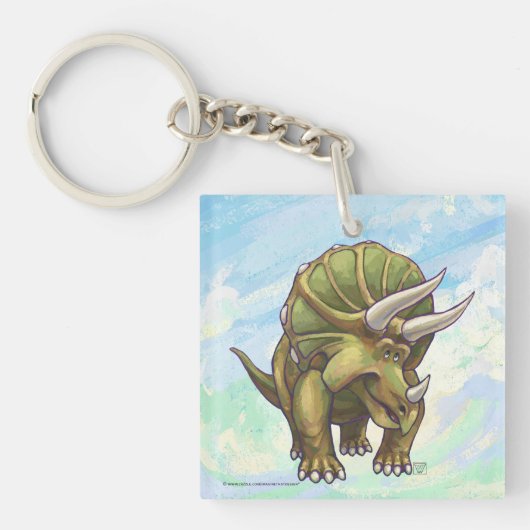 Cute Triceratops Sleutelhanger (voorkant)