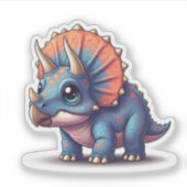Cute Triceratops Sticker (Voorkant)