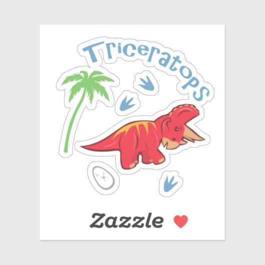 Cute Triceratops Sticker (Vel)