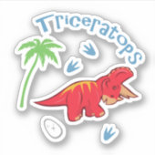 Cute Triceratops Sticker (Voorkant)