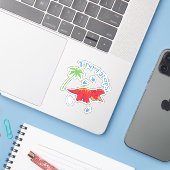 Cute Triceratops Sticker (Laptop met iPhone)
