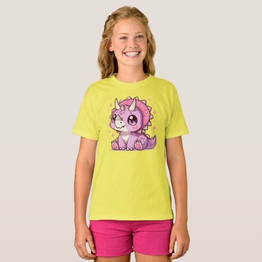 Cute Triceratops T-shirt (Voorkant volledig)