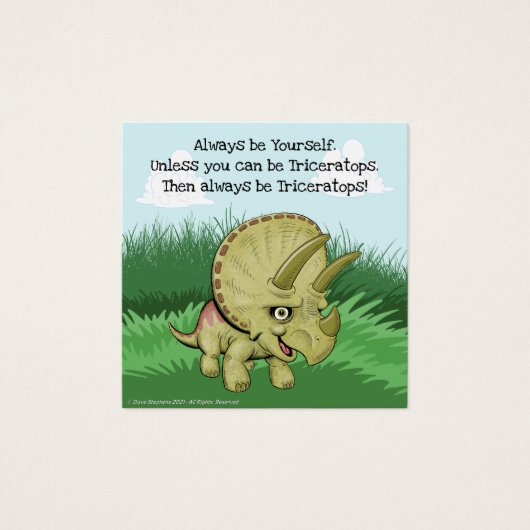 Cute Triceratops Vierkante Visitekaartjes (Voorkant)