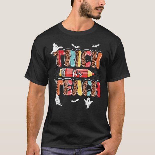 Cute Trick of Teach Halloween leraar Lopard GR T-shirt (Voorkant)