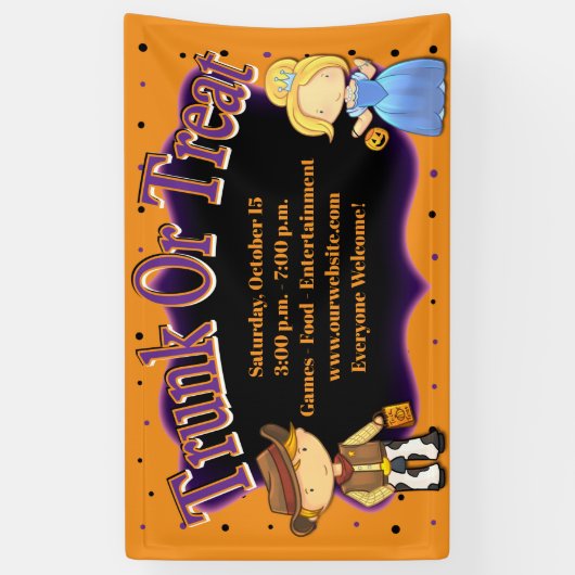 Cute Trick of Treat Trunk of Treat Spandoek (Verticaal)
