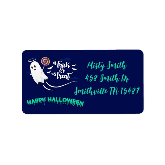 Cute Trick or treat Ghost Etiket (Voorkant)