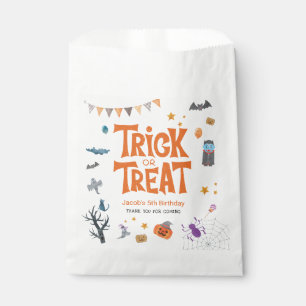 Cute Trick or treat Halloween 5e verjaardag Bedankzakje