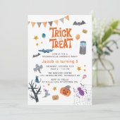 Cute Trick or treat Halloween 5e verjaardag Kaart (Staand voorkant)
