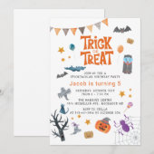 Cute Trick or treat Halloween 5e verjaardag Kaart (Voorkant / Achterkant)